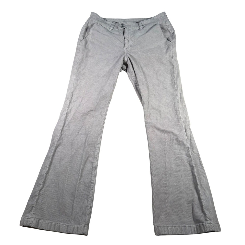 American Eagle Corduroy Pants Women 14 (FITS 32x30) Gray Stretch Bootcut Pocket